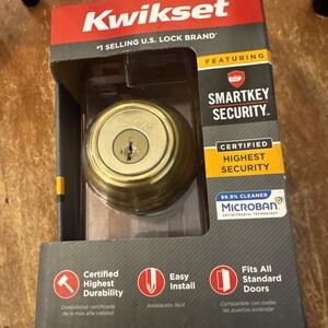 Double Sided Kwikset Deadbolt In Brass New In Box